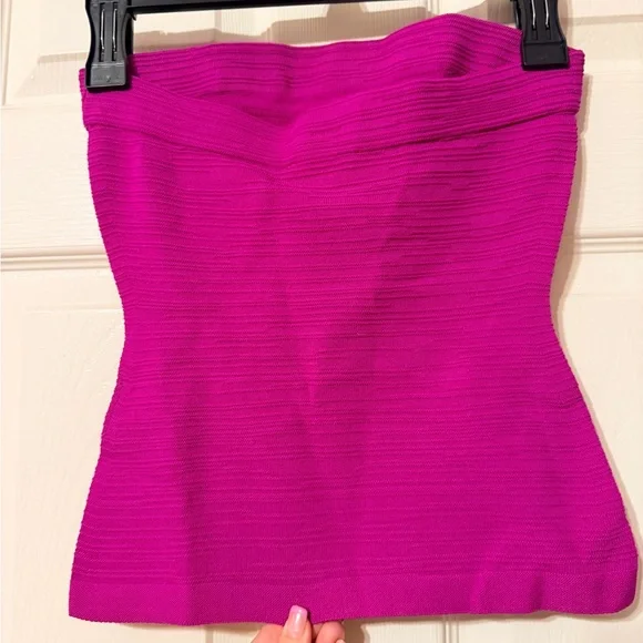 COS Vibrant Magenta Strapless Dress - Picture 2 of 5